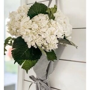 Hearth & Hand Conical Striped Fabric Flower Market Tote Gray/Cream